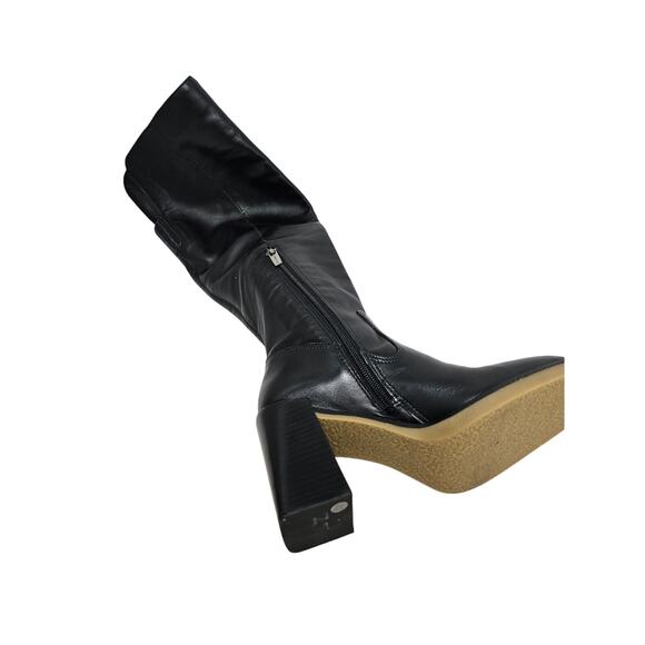 NEW Vince Camuto 6 Eyana Over-the-Knee Boot Black Leather Chunky Goth Whimsygoth - Picture 5 of 6